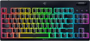 Клавіатура механічна Razer BlackWidow V4 Low-profile TKL HyperSpeed, 87key, Green Switch, USB-A/WL/BT, EN, RGB, чорний