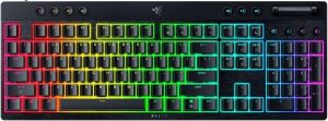 Клавіатура механічна BlackWidow V4 Low-profile HyperSpeed, 104key, Yellow Switch, USB-A/WL/BT, EN, RGB, чорний