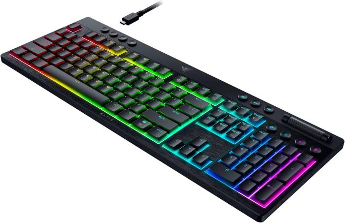 Клавиатура механическая Razer BlackWidow V4 Low-profile HyperSpeed, 104key, Orange Switch, USB-A/WL/BT, EN, RGB, чёрный