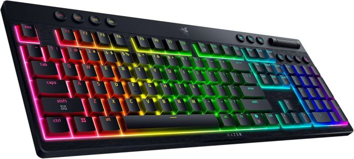 Клавиатура механическая Razer BlackWidow V4 Low-profile HyperSpeed, 104key, Orange Switch, USB-A/WL/BT, EN, RGB, чёрный