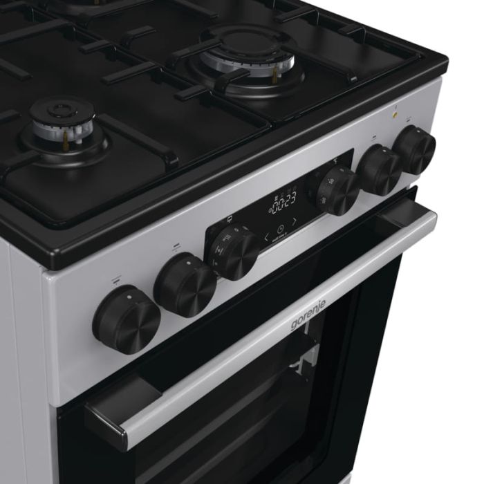 Плита Gorenje комби, 70л, 50x60см, металлич. кришка, дисплей, IconLed,эмалированные, серый