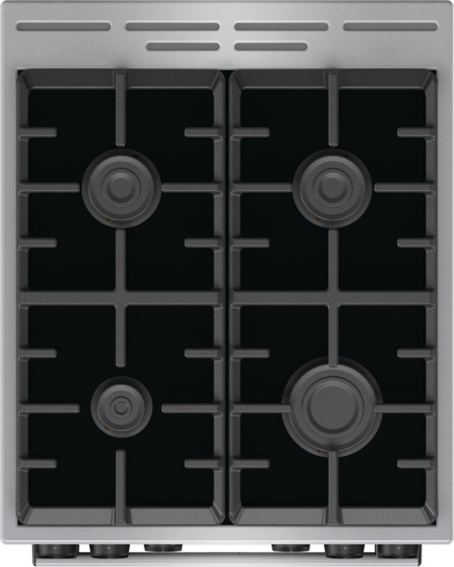 Плита Gorenje комбінована, 70л, 50x60см, дисплей, IconLed, газ на склі, чавун, нерж