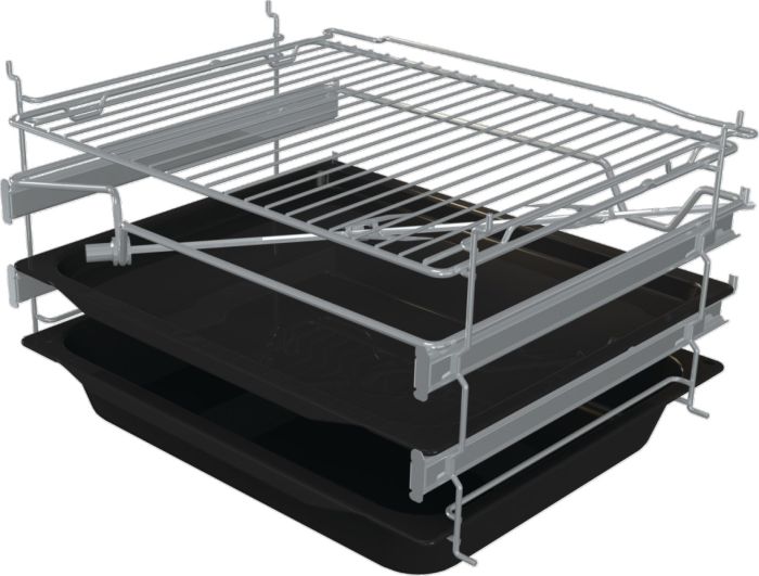 Плита Gorenje комбінована, 70л, 50x60см, дисплей, IconLed, газ на склі, чавун, нерж