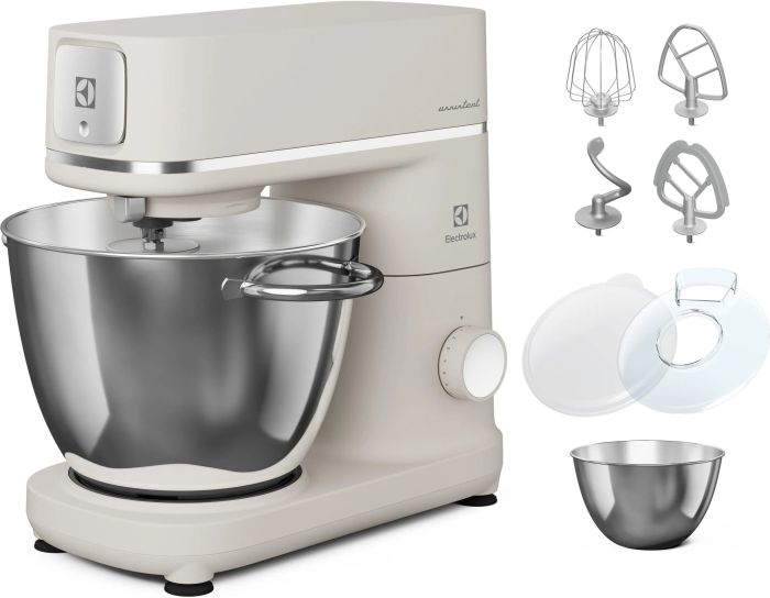 Кухонная машина Electrolux, 1200Вт, чаша-металл, корпус-металл, насадок-4, белый