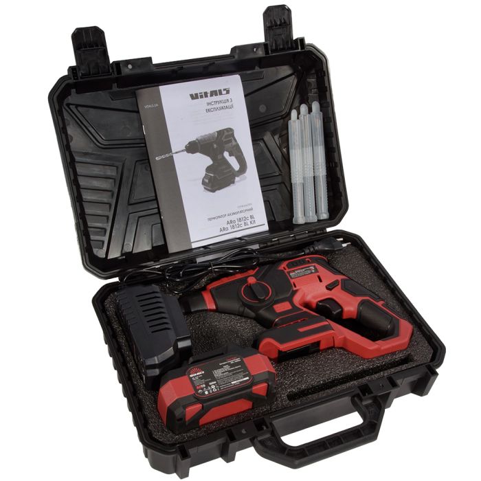 Перфоратор аккумуляторный Vitals Master ARa 1812c BL Kit 18В акб 1х4.0А·час 1.7Дж 0-3000уд/мин 0-750об/мин IP21 ЗП 1.25кг