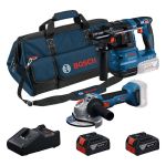 Набор из двух аккумуляторных инструментов Bosch Professional 18В перфоратор GBH 18V-22, Шлифмашина угловая GWS 18V-8 акб 2x4А·час, ЗУ, сумка M-BAG