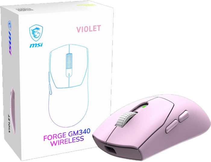 Миша MSI FORGE GM340 W VIOLET, WIRELESS, RGB, WL, фіолетовий