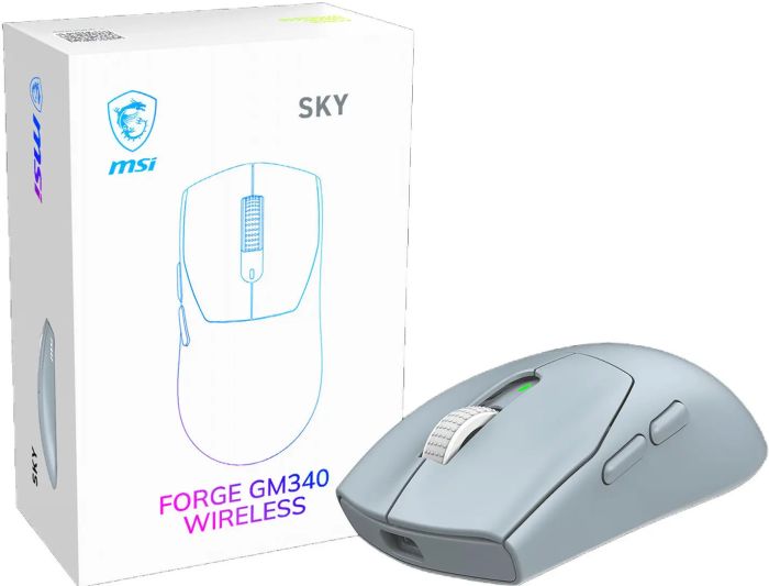 Мышь MSI FORGE GM340 W SKY, WIRELESS, RGB, WL, синій