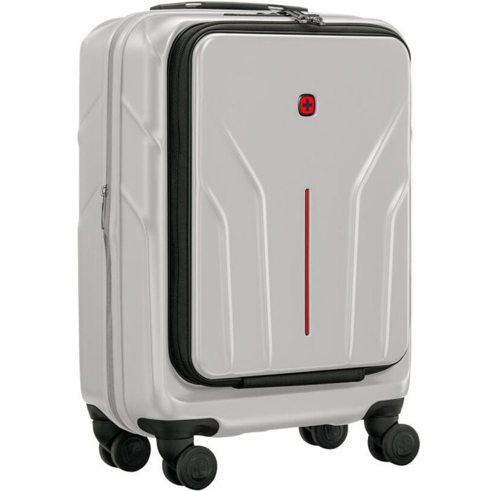 Валіза Wenger Amplix Hardside Carry-On, мала, з відсіком для н/б 16", полікарбонат, TSA, 4 колеса, розширення, USB, сріблястий