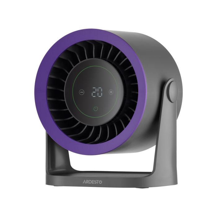 Вентилятор  OneBreeze  настільний/настінний, 12см, ел. кер-ня, дисплей, акумулятор, USB-A Type-C, сірий ARDESTO FT-M75GR