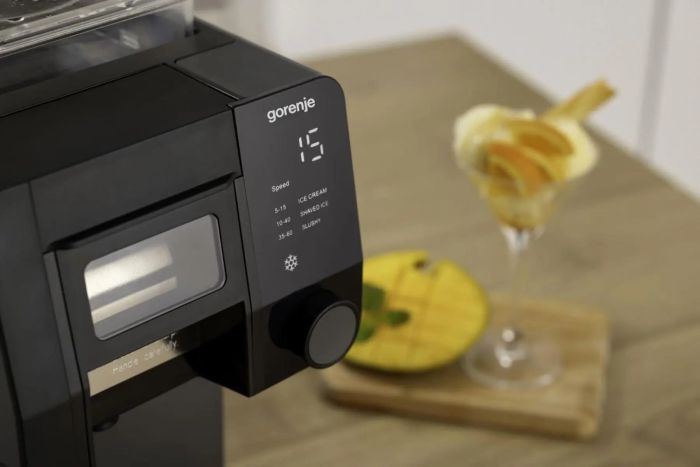 Мороженица Gorenje  3 в 1, 210Вт, чаша-1л, 35 кг - 24 год., слаші, лід, морозиво, электронное упр., черный