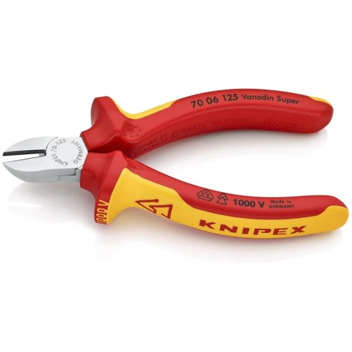 Кусачки-бокорізи KNIPEX діелектричні для робіт під напругою 10000В 0-4мм 125мм 0.121кг