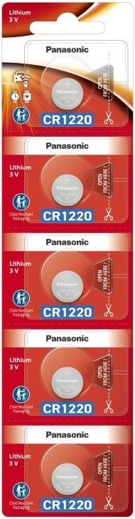 Батарейка Panasonic літієва CR1220 блістер, 5 шт.