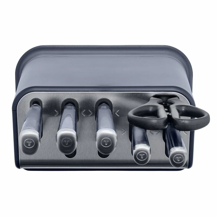Набор ножей Tefal EverSharp Pro с блоком, 6 предметов, нержавеющая сталь, синий