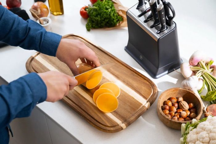 Набор ножей Tefal EverSharp Pro с блоком, 6 предметов, нержавеющая сталь, синий