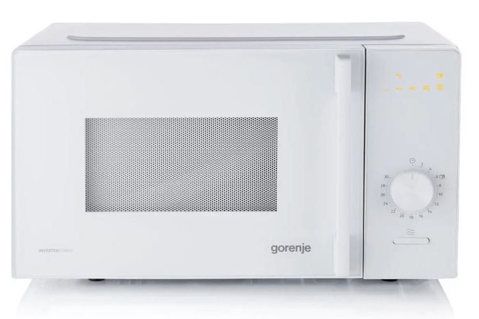 Мікрохвильова піч Gorenje, 20л, мех. керув., 700Вт, гриль, інвертор, білий