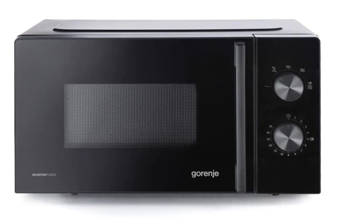 Микроволновая печь Gorenje, 20л, мех. управл., 700Вт, гриль, инвертор, черный