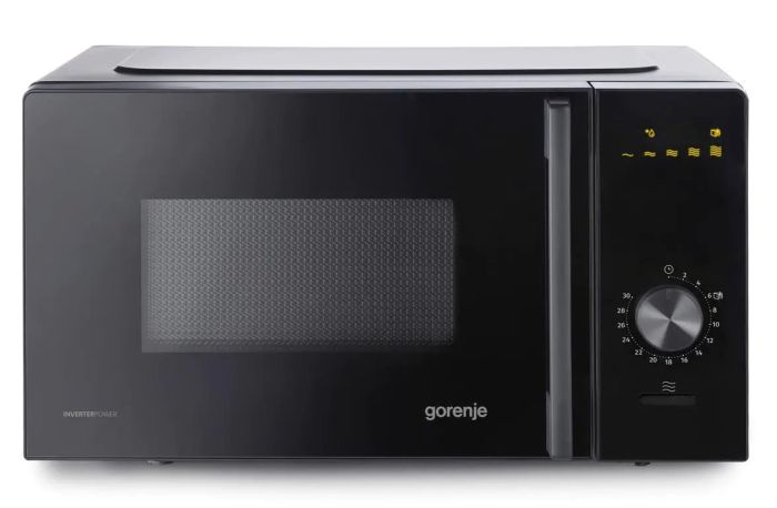 Мікрохвильова піч Gorenje, 20л, мех. керув., 700Вт, гриль, інвертор, чорний
