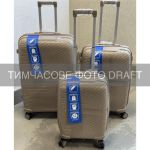 Набір валіз 2E, M6989, поліпропілен, (L+M+S), блискавка anti theft, 4 колеса, кодовий замок, хакі