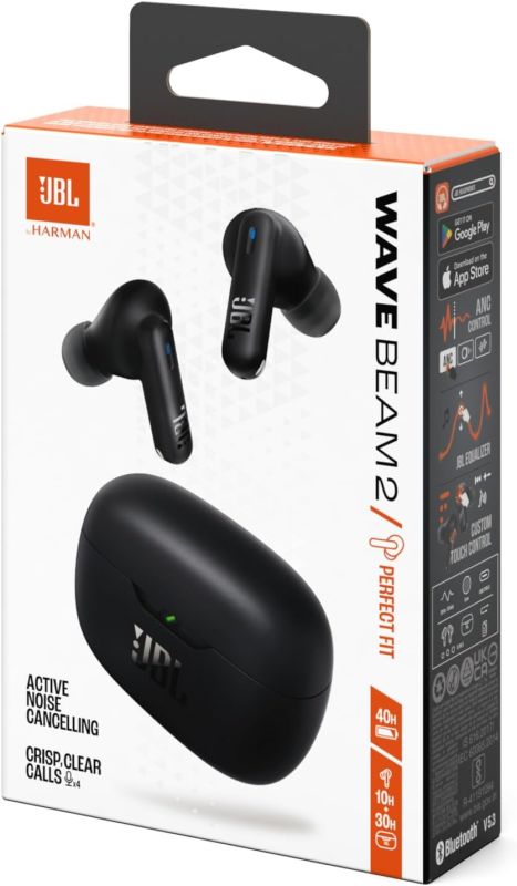 Наушники TWS JBL Tune Beam 2 BT 5.3, ANC, IP54, Mic, Черный