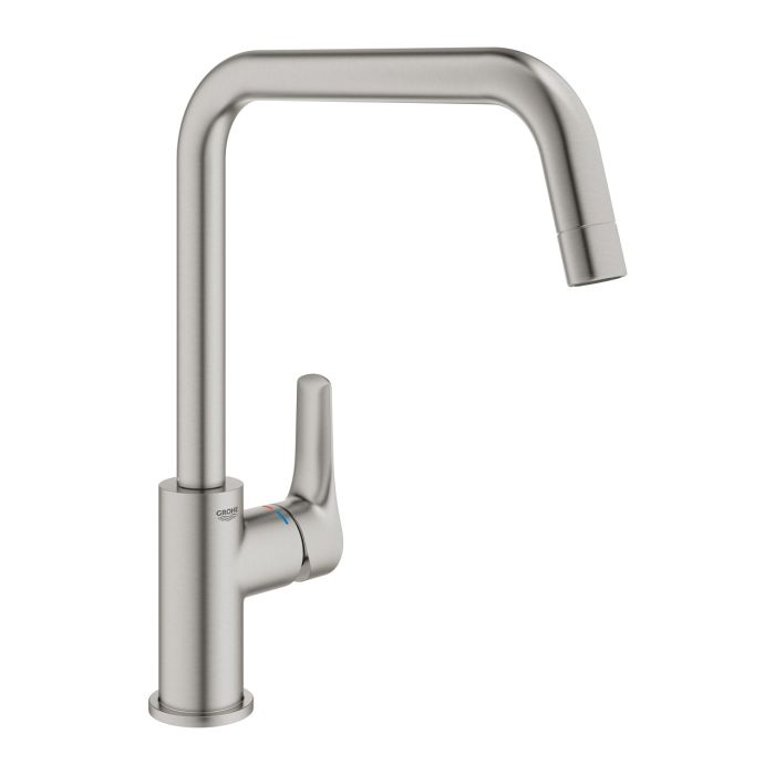 Смеситель для кухни Grohe Eurosmart, длина излива - 228мм, поворотный, 1рычаг, супер сталь.