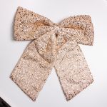 Бант новорічний для декору з паєтками на ялинку 55×70 (см) Золотистий CR-2-21