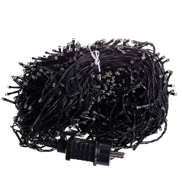 Гірлянда Різдвяна фея вулична 100 (м) 1000 LED чорний провід Жовтий CF1000L100MBY