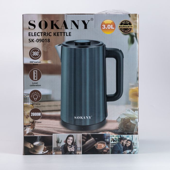 Електрочайник Sokany 3 літри Зелений SK-09018GR