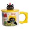 Чашка порцелянова з кришкою Kitten's Birthday 400 (мл) подарункова кружка прикольна чашка для дітей на подарунок Жовтий FM-24B