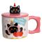 Чашка порцелянова з кришкою Kitten's Birthday 400 (мл) подарункова кружка прикольна чашка для дітей на подарунок Рожевий FM-24C