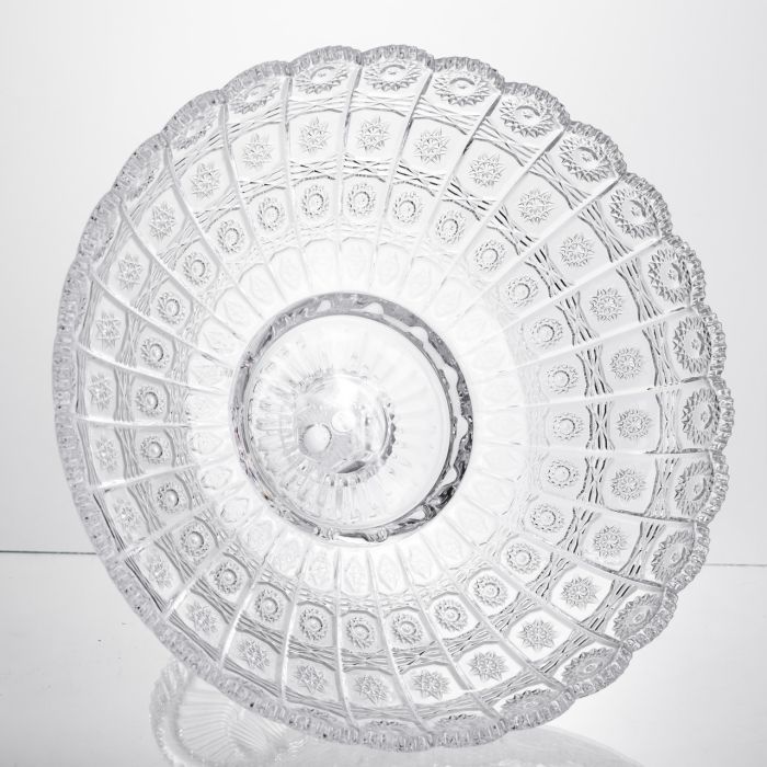 Фруктовниця на ніжці скляна Queen Lace 32 см під кришталь Yiwu HP-34-47