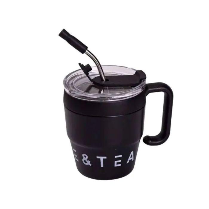 Термочашка Coffee & Tea з трубочкою чорна HP-14-23B