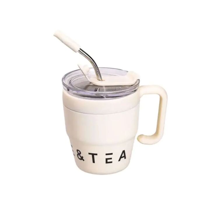 Термочашка Coffee & Tea з трубочкою бежева HP-14-23BE
