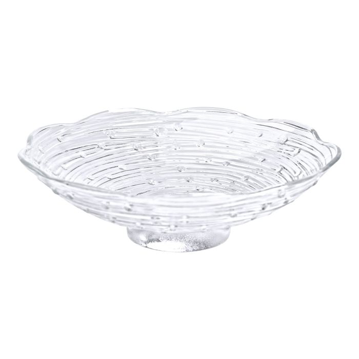 Фруктовниця скляна Ø23 ваза для фруктів Листя лотоса HP-YH-12