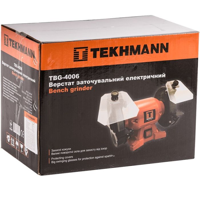 Верстат заточувальний Tekhmann TBG-4006 400Вт коло 150х13мм