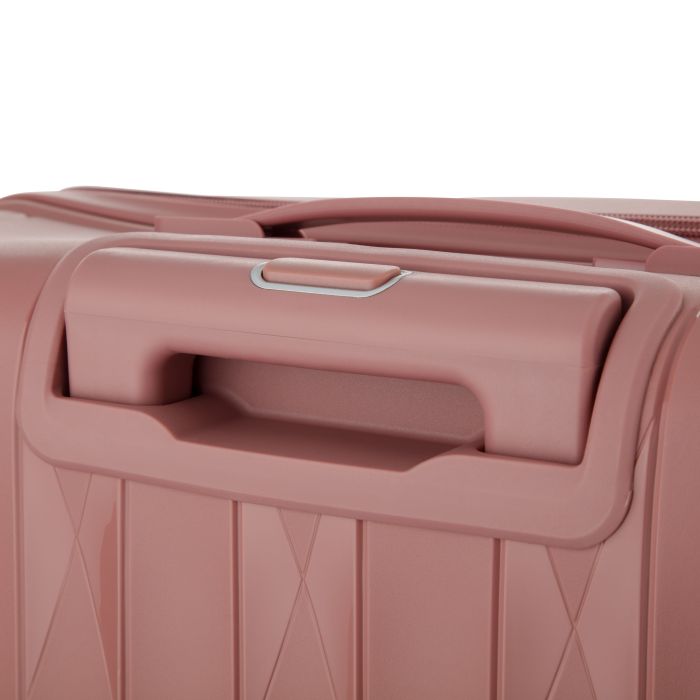 Набор чемоданов 2E, M7979, полипропилен, (L+M+S), молния anti theft, 4 колеса, кодовий замок, розово-золотой