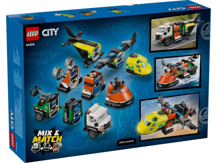 Конструктор LEGO City Ремикс самолета, грузовика и судна на воздушной подушке