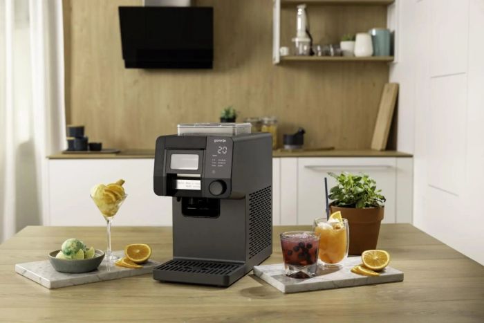 Морозивниця Gorenje  3 в 1, 210Вт, чаша-1л, 35 кг - 24 год., слаші, лід, морозиво, електронне управління, чорний