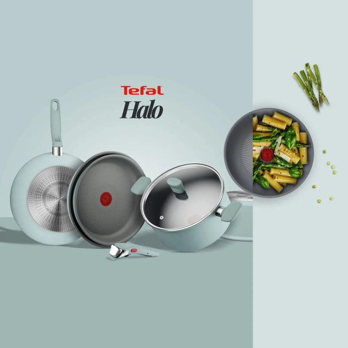 Сковорода Tefal Halo EUCALYPTUS, 28см, алюміній, бакеліт, сірий