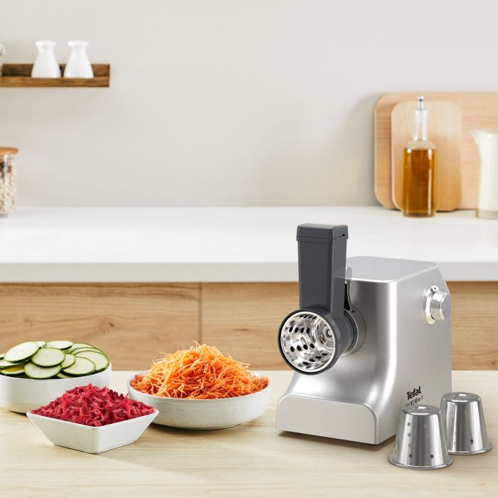 Мясорубка Tefal HV10 8in1, 2200Вт, 5.5кг/мин, 3 решетки, насадка для колбас, кеббе, 3 терки, металл