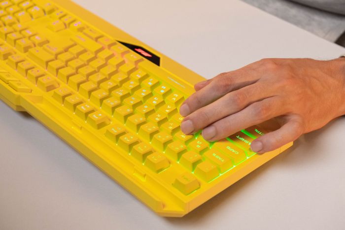Клавіатура мембранна 2E GAMING KG315 110key, USB-A, EN/UA, RGB, жовтий