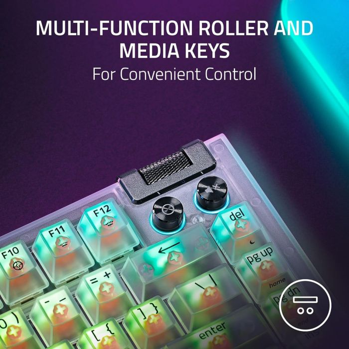 Клавіатура механічна Razer BlackWidow V4 75% RGB 83key Mechanical Tactile Switch GEN-3, USB-A, EN, Phantom White Ed.