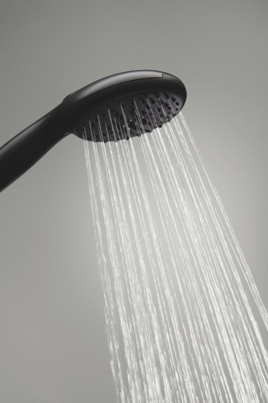 Душова система Grohe QuickFix Vitalio Start System 250 зі змішувачем-термостатом для ванни, довж. виливу - 169мм, верхній душ, лійка, кріпл. - на стійці, матовий чорний