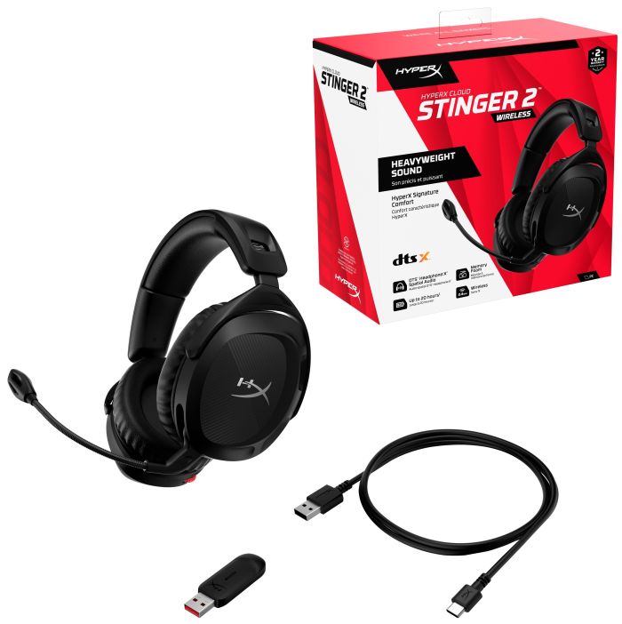 Гарнітура ігрова HyperX Cloud Stinger 2, WL/USB-A, чорний