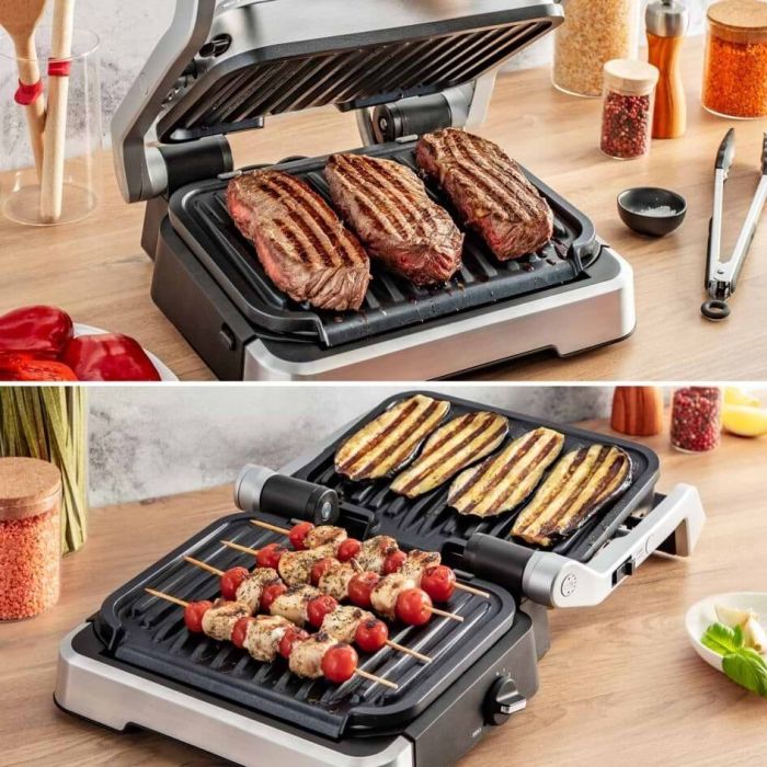 Гриль Tefal прижимной OptiGrll 2100Вт, темп. режимов-4, съёмные пластины, металл
