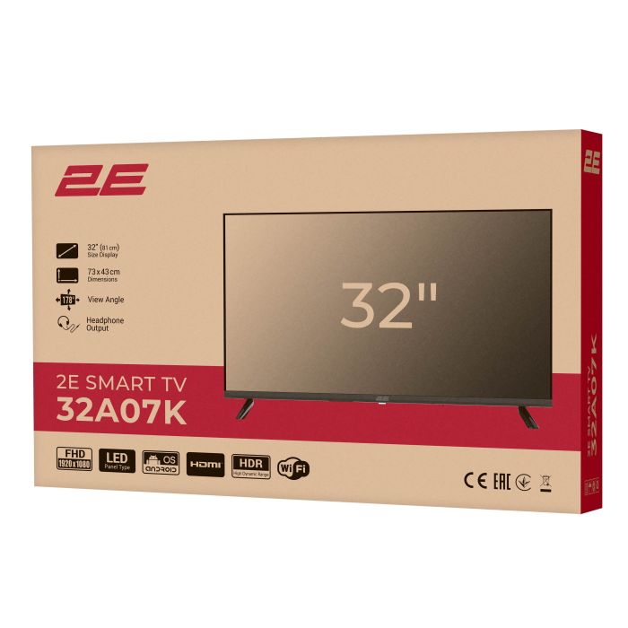Телевизор 32" 2E LED FHD 60Hz Smart WebOS Black