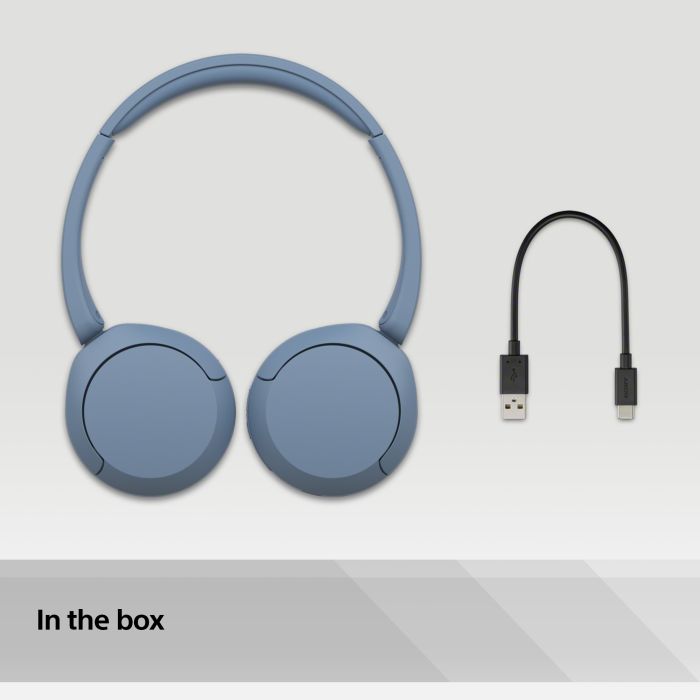 Навушники On-ear Sony WH-CH520 BT 5.2, SBC, AAC, Wireless, Mic, Синій
