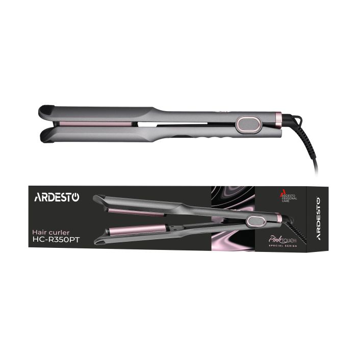 Плойка для завивки волосся Ardesto Pink Touch, 55Вт, 100-200C, кераміка, сірий+рожевий