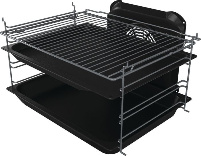 Плита Gorenje электрическая стеклокерамическая, 71л, 60x60см, дисплей, программатор, приготовление с паром, черный матовый