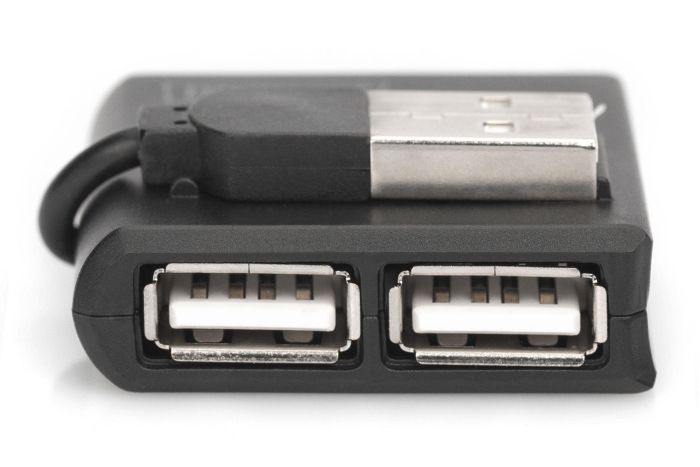 Концентратор DIGITUS USB 2.0, 4 порта, чорний